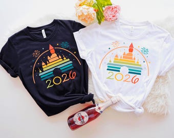 Disney Matching Family Vacation Shirts 2026, Custom Disney Castle T-shirts
