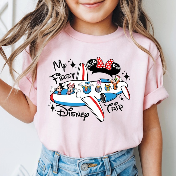 Personalized First Disney Trip Shirt, Matching Family Vacation T-Shirts, Kids Mickey Shirt