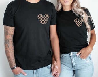 Mickey Checkered Distressed Disney Shirt, Trendy Disney Gift, Disney Group Matching Shirts