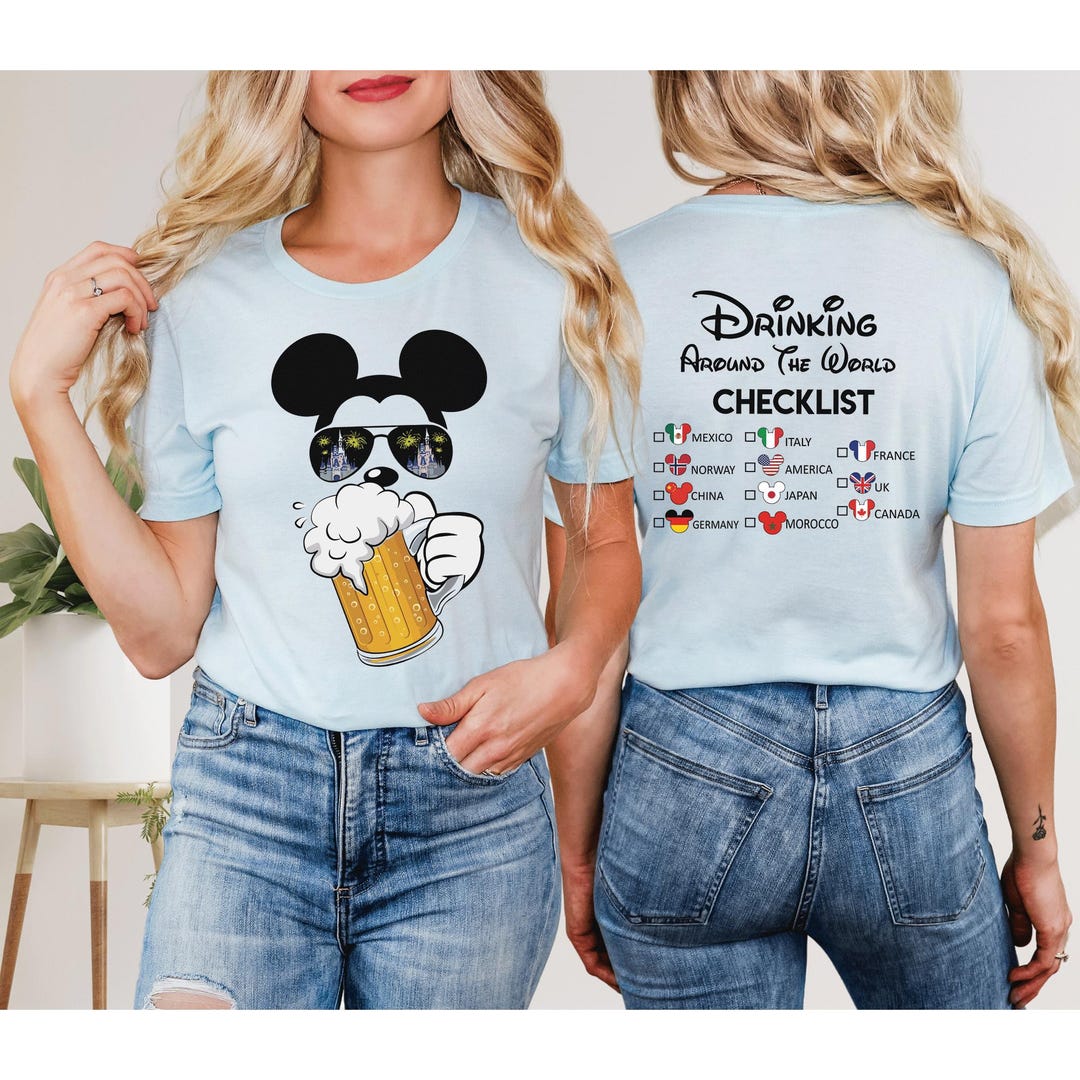 Drinking Around the World Disney Shirt, Mickey Minnie Vacation