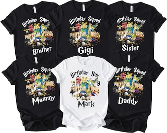 Universal Studios Family Birthday Shirts, Custom Matching Group Vacation T-Shirts