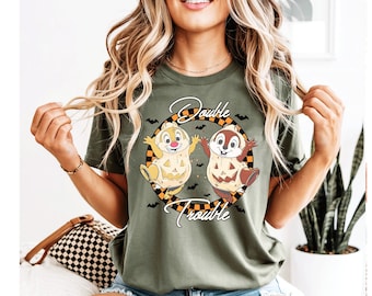 Chip and Dale Halloween Shirt, Chip N Dale Toddler Shirt, Halloween Disneyland Couple Shirts, Chip and Dale T-Shirt, Disney Double Trouble