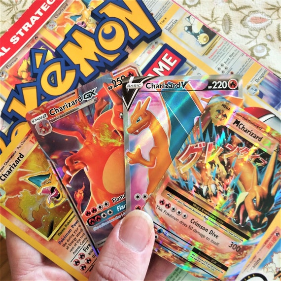 Pokemon lot de 4 Cartes Pokémon en Métal - série Charizard