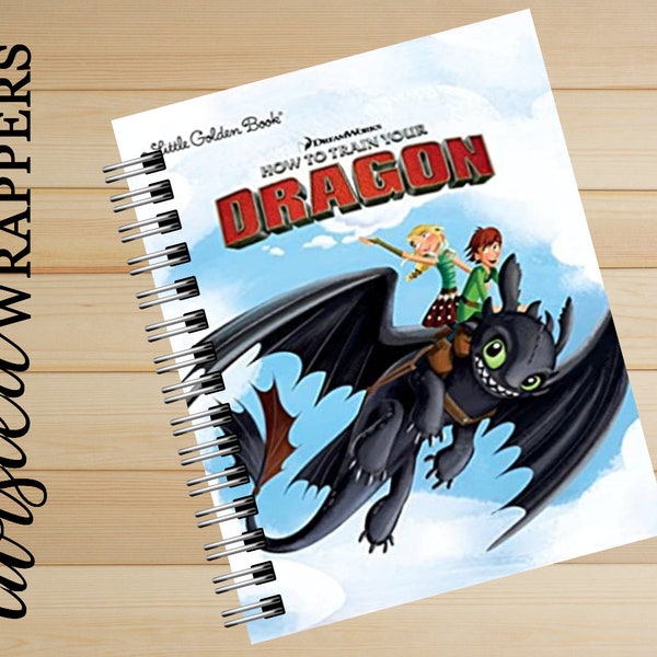 How to Train Your Dragon Little Golden Book Recycled Journal Notebook, Storybook Journal, Sketchbook, Recycled Book Journal, Toothless