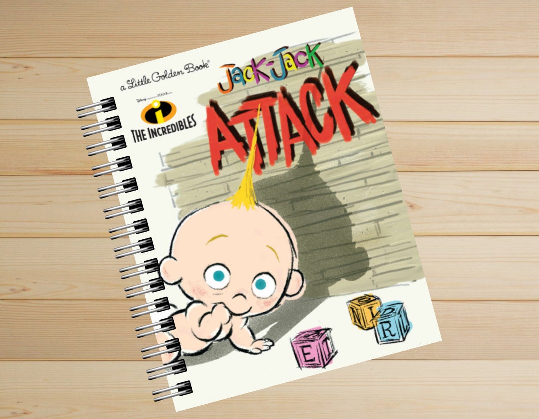 Jack Jack Attack Little Golden Book Recycled Journal Notebook Storybook Journal Sketchbook Recycled Book Journal Scrapbook Incredibles Etsy
