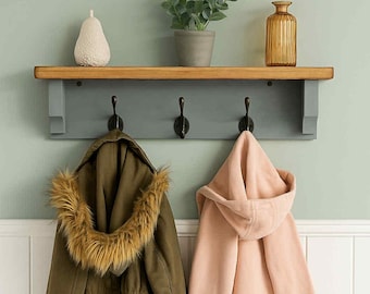 Handmade, Cast Iron, Coat Hook, Rustic, Wooden, New Home, Gift - Main Image