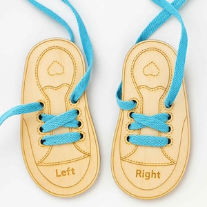 Personalized Wooden Shoe Lacing Toy: Montessori Learning Game