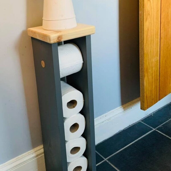 Wooden Toilet Roll Holder Etsy UK