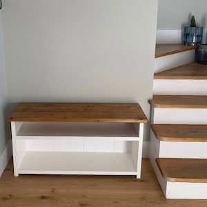 Handmade, shoe storage, rustic, wooden, new home, gift, storage with shelf, entry way, coat hook, shoe rack, hallway, home decor, shoe bench F&B All White