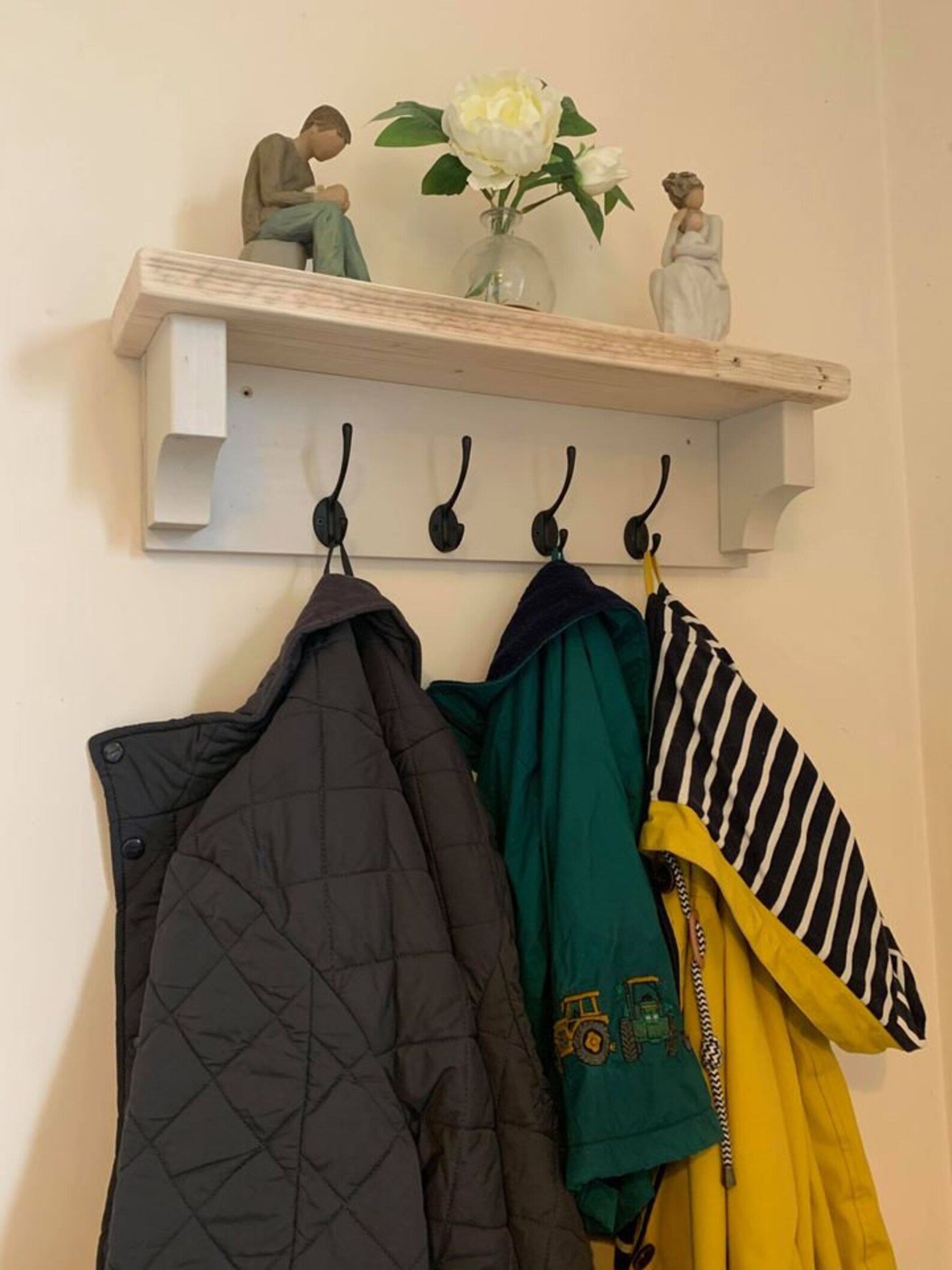 Handmade coat hook & shoe storage benchrustic wooden new Etsy