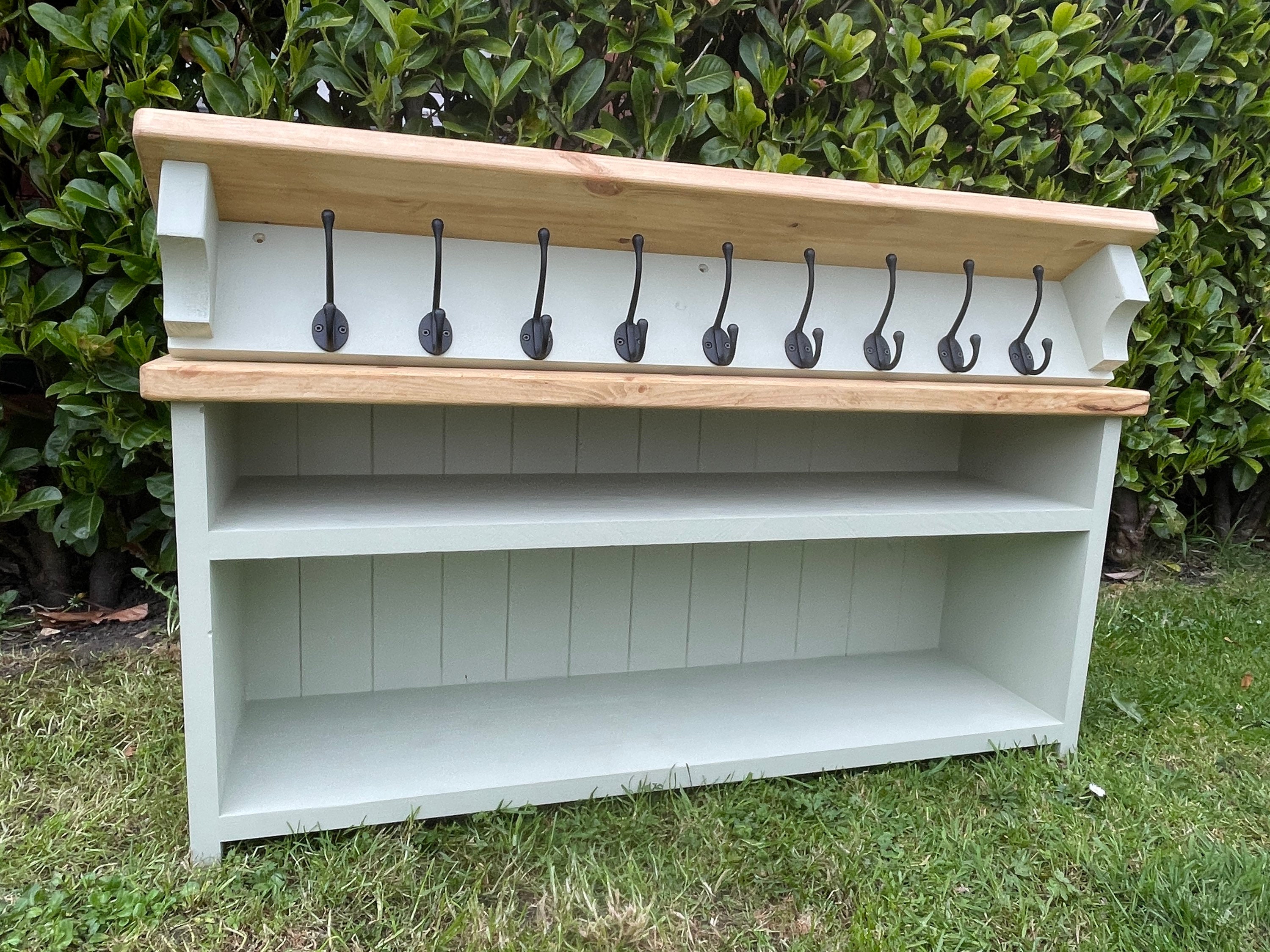 Handmade Coat Hook & Shoe Storage Bench Cast Iron Rustic Etsy UK