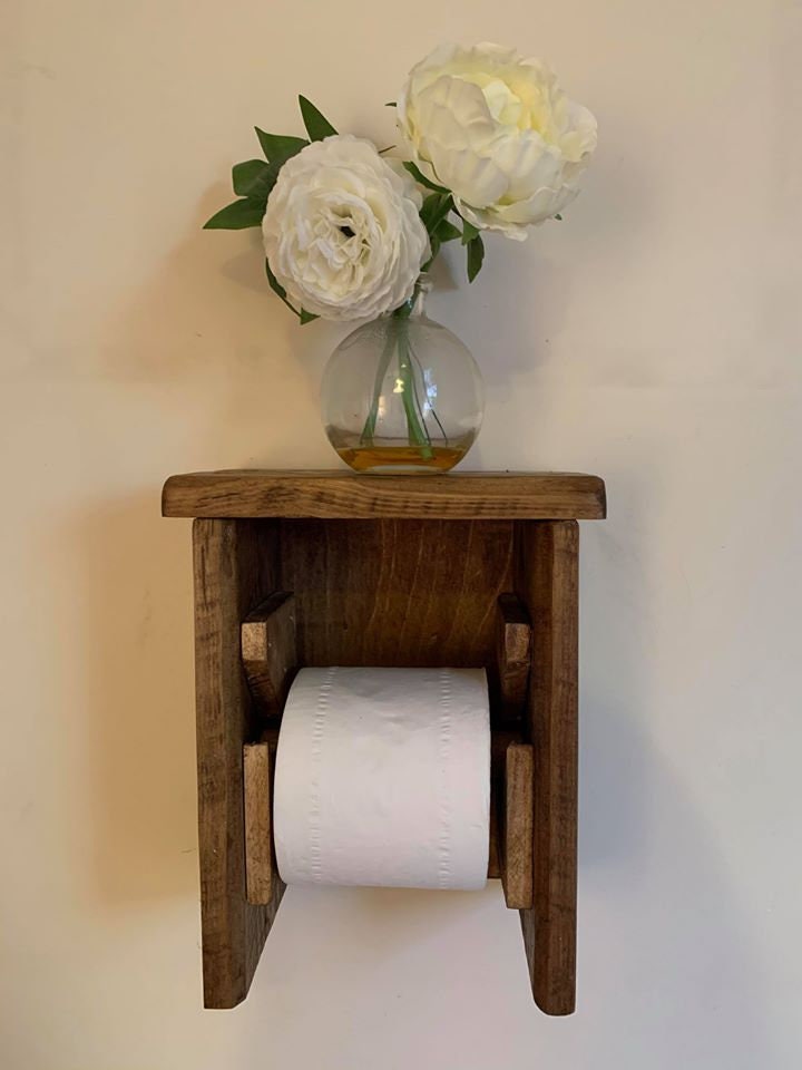 Handmade Rustic Toilet Roll Holder Wooden Reclaimed Etsy UK