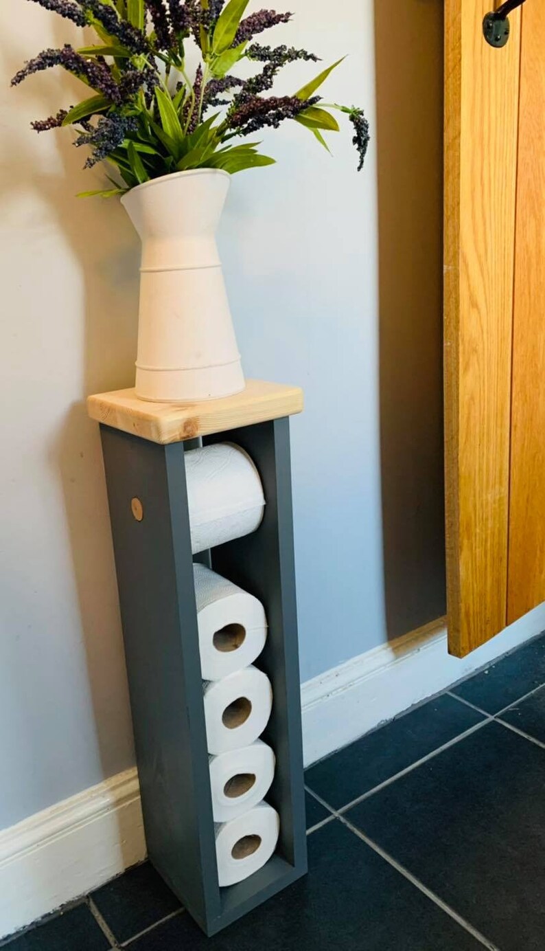 Handmade Free Standing Toilet Roll Holder Toilet Wooden - Etsy UK
