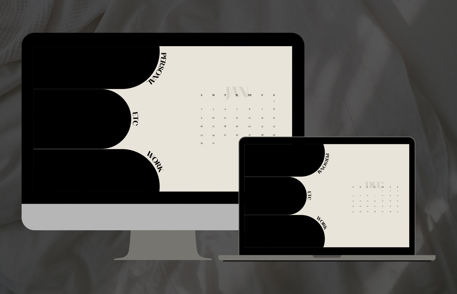NEW 2023 Desktop Calendar Wallpapers Monthly Calendar - Etsy