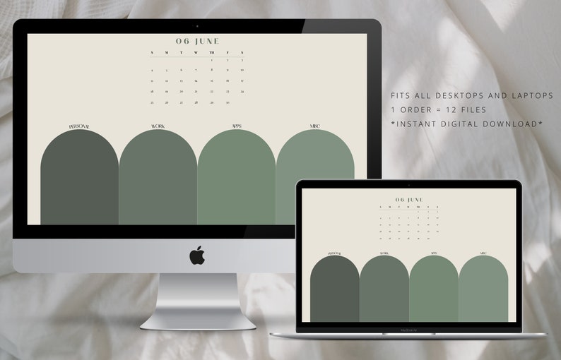NEW 2023 Desktop Calendar/organizer Wallpapers Monthly - Etsy