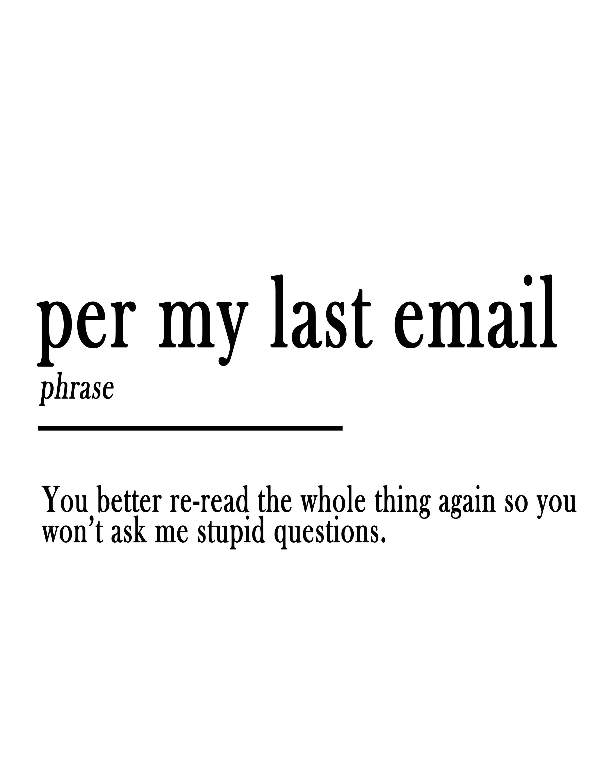 Funny Email Definitions Office Decor Adult Humor Printable Etsy