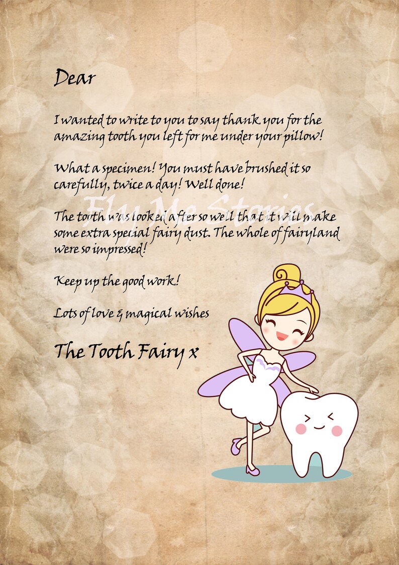 Free Printable Letters From The Tooth Fairy