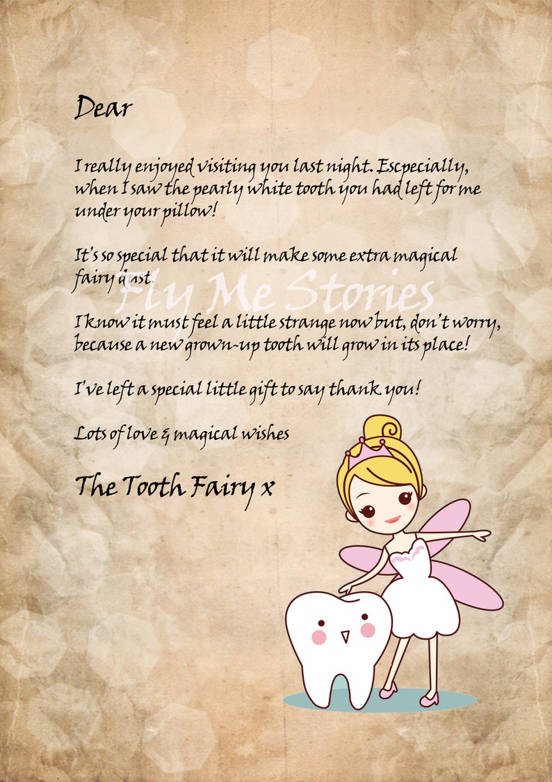 Tooth Fairy Printable Note