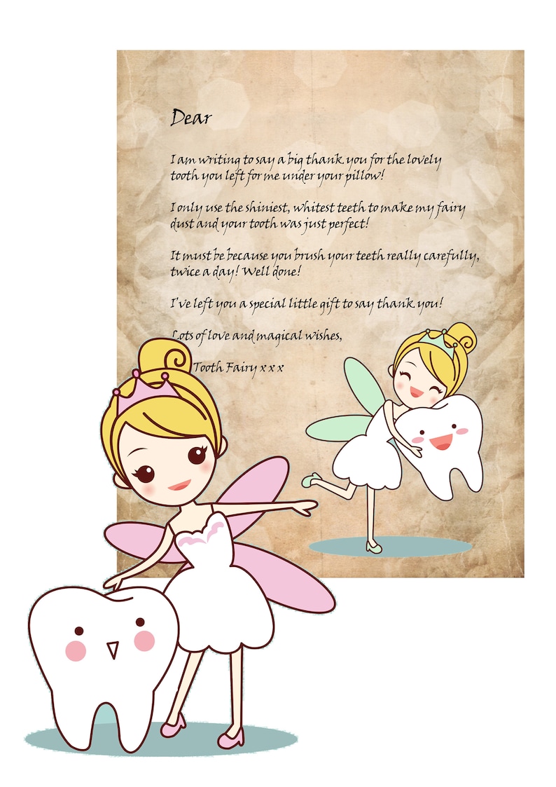 Tooth Fairy Letter Set Printable Letters from Tooth Fairy Etsy