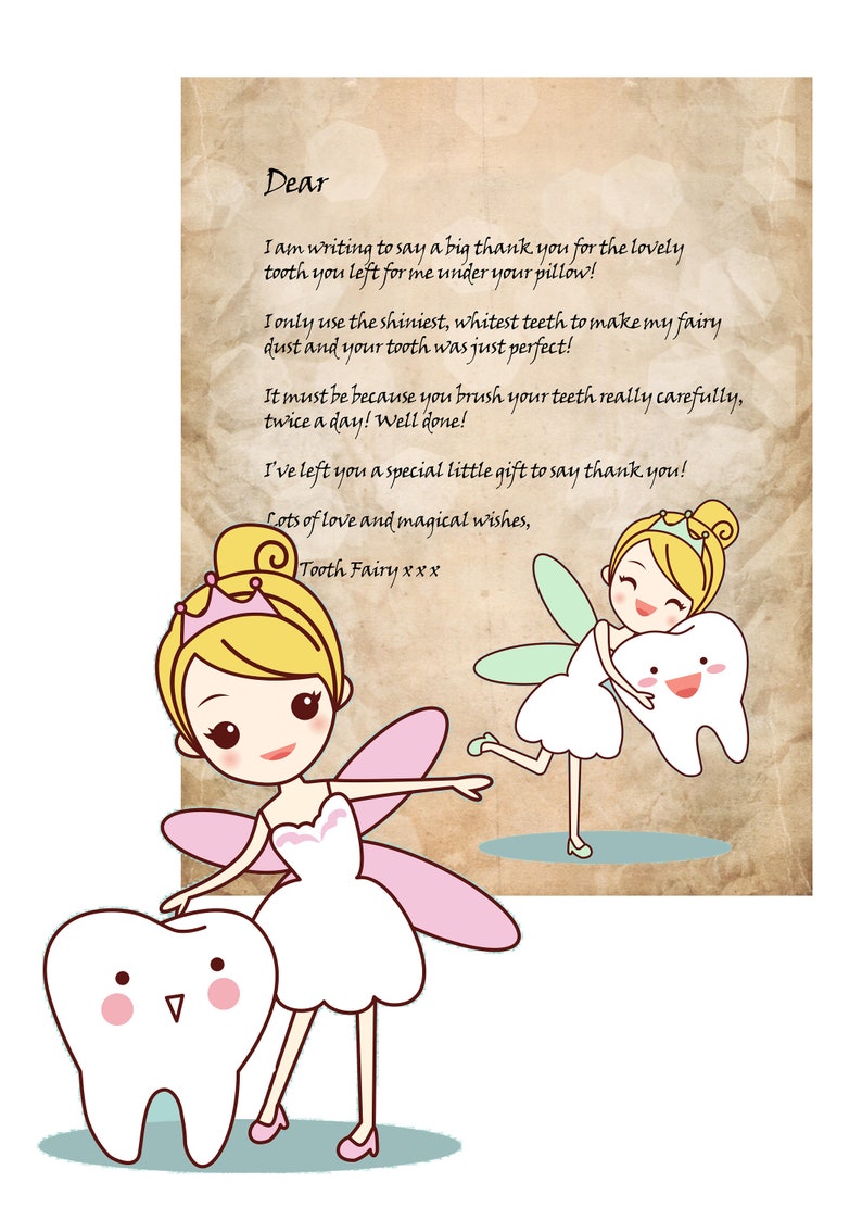 Tooth Fairy Letter Template Last Baby Tooth Basicaceto