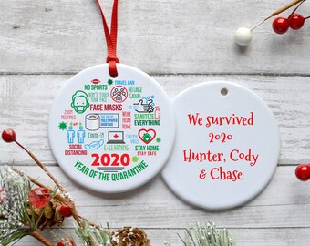 We Survived 2020 Modern Arch Ornament Pandemic Ornament Lasercut Acrylic 2020 Ornament Home Living Ornaments Accents Autopflege Dueren De