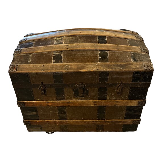 Antique 1800's Dome Top Steamer Trunk