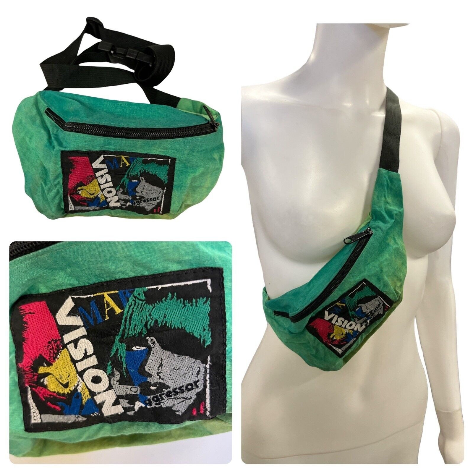 VINTAGE 1980s VISION Street Wear Fanny Pack Hip Bum Bag VINTAGE 1980s VISION Street Wear Fanny Pack Hip Bum Bag