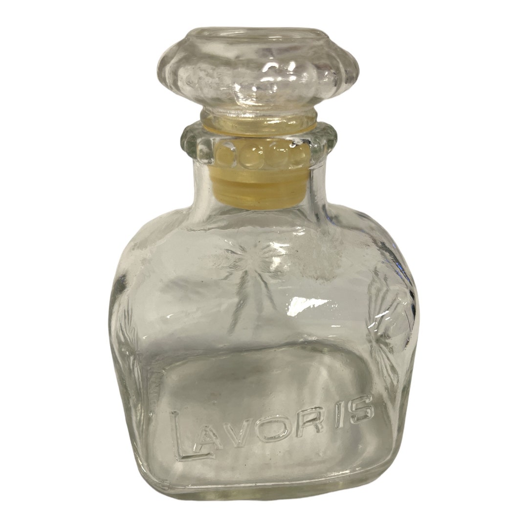 Vintage LAVORIS Glass Mouthwash Square Bottle With Stopper Etsy