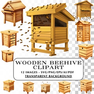 Imkersbijenkorven - 12 afbeeldingen van imkersbijenkorven SVG en PNG. Honingbij, hommel, honingraat. Grafische ideeën maken