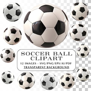 12 Soccer Ball Clipart images.  Soccer Ball Clip Art. Football SVG, Football Clipart | Graphics good for personal and commercial projects