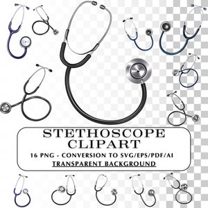 Heart Stethoscope PNG Clipart! 16 Stethoscope Vector Images and Graphics for sublimation and crafts.  Medical Equipment Graphics