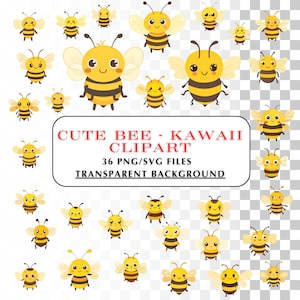 Honeybee Clip Art. 36 PNG / SVG Transparent Background, Bumblebee Clipart, Bee Clip Art, Biene PNG.  Diy graphics for projects and crafts