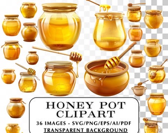 Honey Pot Clipart - 36 HoneyPot Images, Honey Clipart, BumbleBee Clip Art - Cute Graphics for diy project