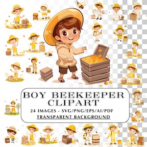 Bijenteeltkunst: 24 afbeeldingen van bijenteelt ClipArt.  Honey Bee-illustraties, honingraat png, honingraat svg.  Hommel clipart, cartoon imker