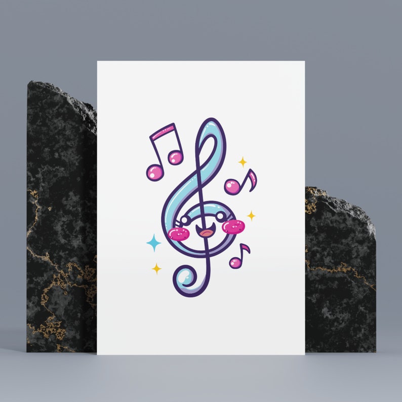 Cute Music Note Clipart! 16 Kawaii Musical Note Clipart. Music Notation ...