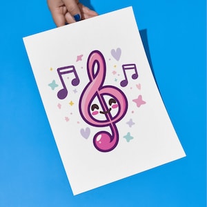 Cute Music Note Clipart! 16 Kawaii Musical Note Clipart. Music Notation ...
