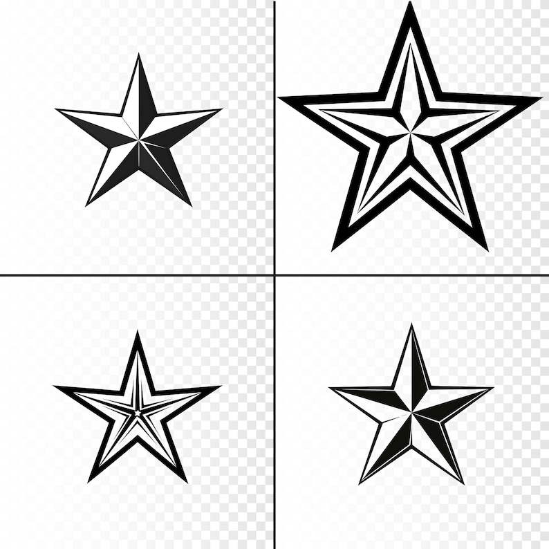 Star Variations Shape Star Clipart! 20 Star Silhouette Variety Images. Transparent Background ...