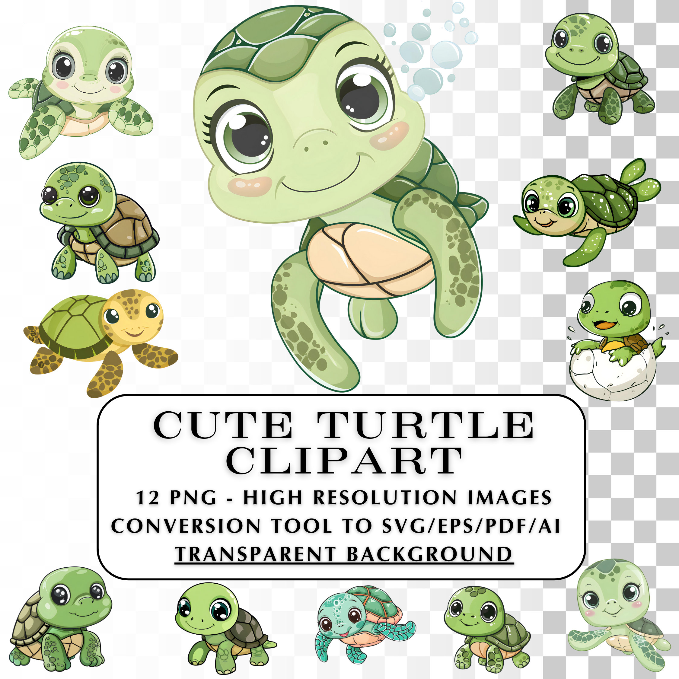 Kawaii turtle png - Etsy België, image size:2250x2250