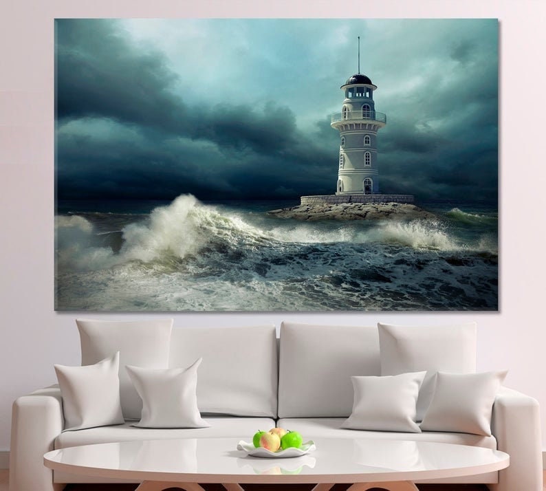 Lighthouse Canvas Storm Canvas Sea Canvas Canvas Art Etsy UK