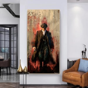 Framed Canvas, Canvas Art, Canvas Print, Peaky Blinders, Cillian Murphy, Oil Paint, Print Peaky Blinders, Canvas, Wall Art, Print, TV, Frame