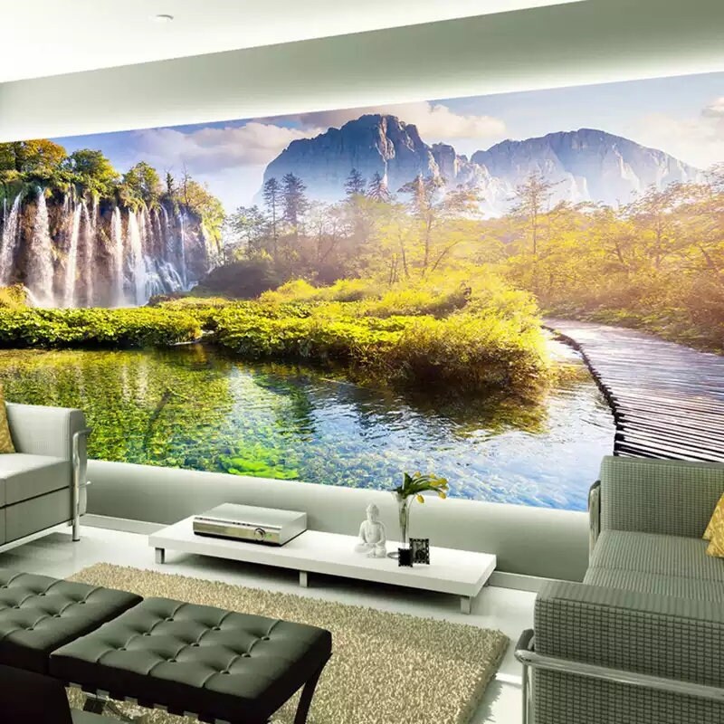 Nature scenic decoration Wall art paper 3D wallpaper Etsy