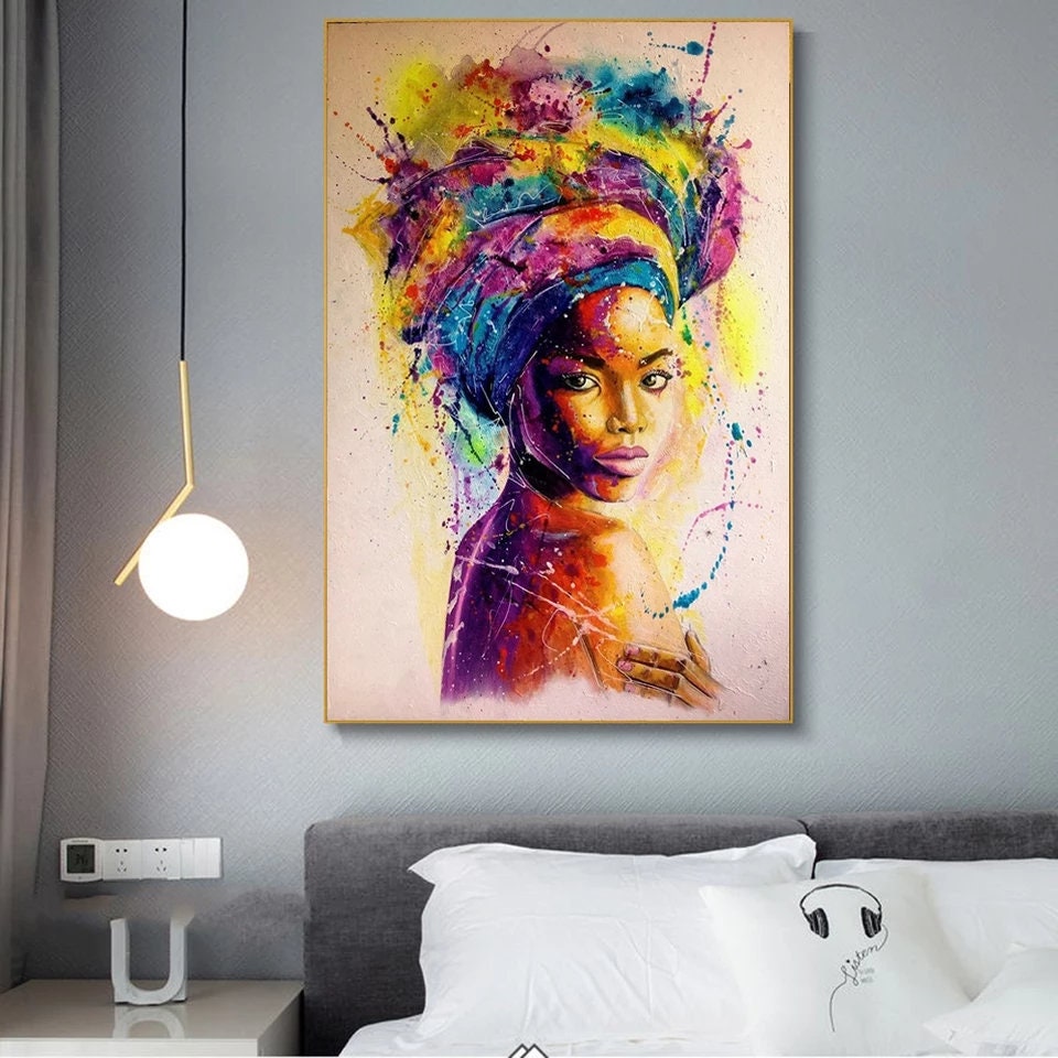 African Woman Graffiti Woman Buy Canvas Canvas Print - Etsy UK