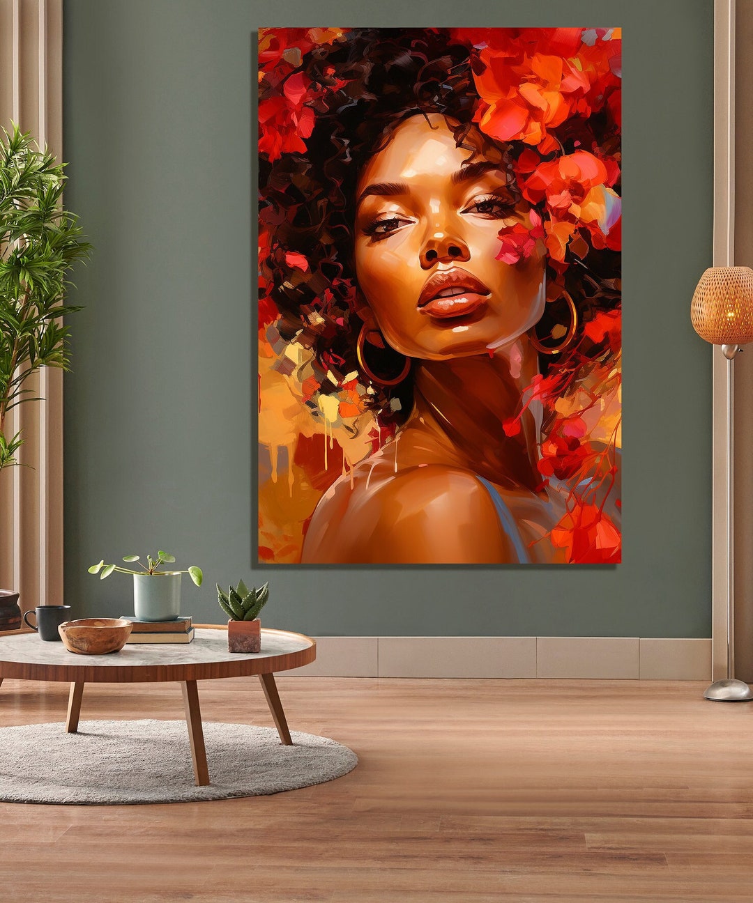 African Print Wall Art Canvas Print Woman Canvas African Etsy