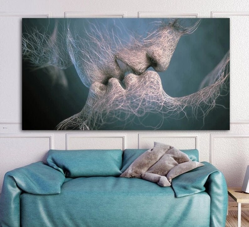 Framed Canvas Abstract Kiss Photography Canvas Wall Art Etsy UK