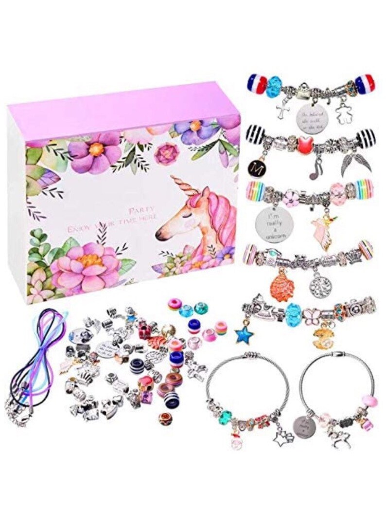 DIY Charm Bracelet Making Kit Jewelry Making Supplies Beads Etsy