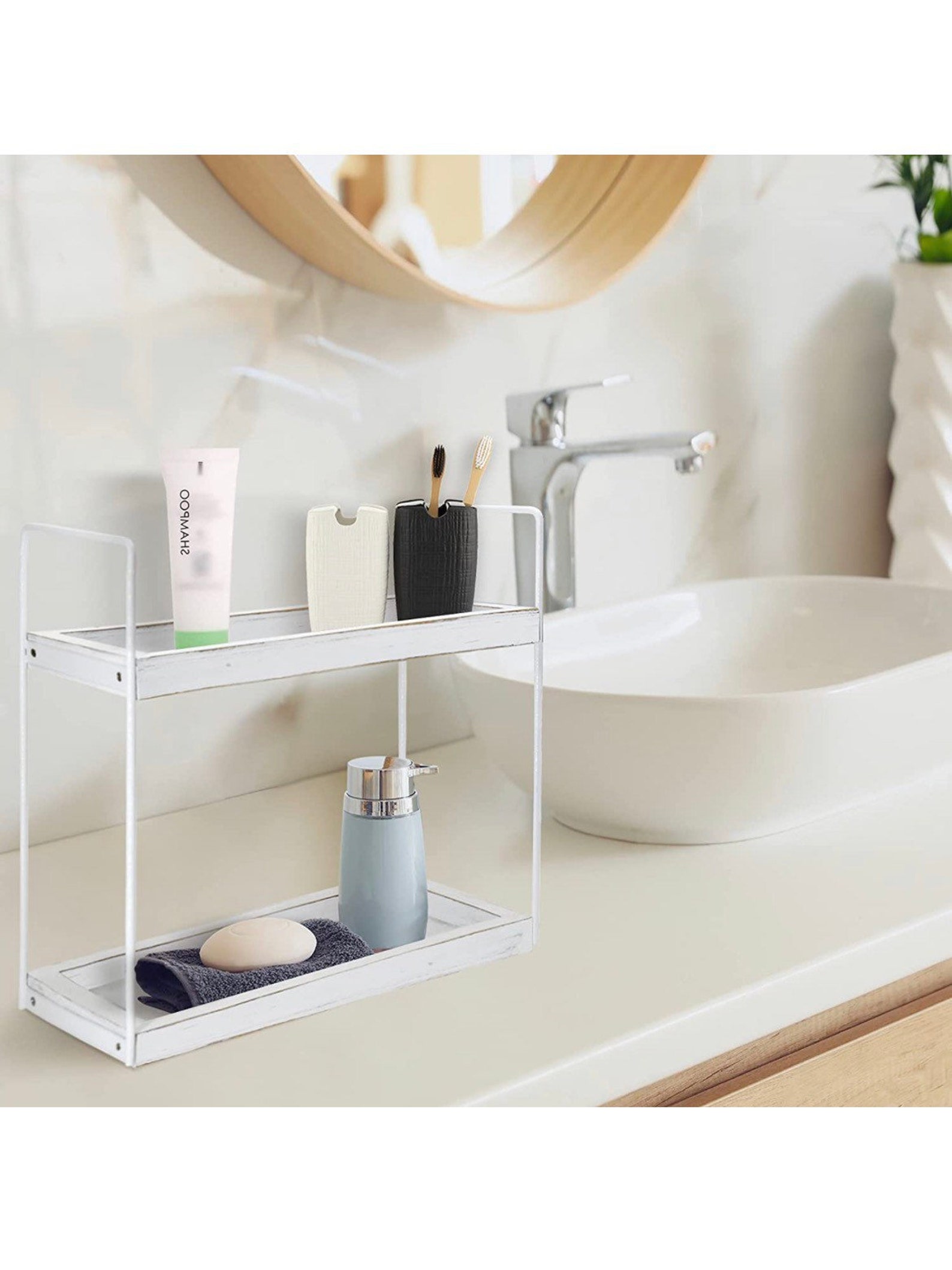 Bathroom Countertop Organizer Counter Standing Rack Cosmetic Etsy