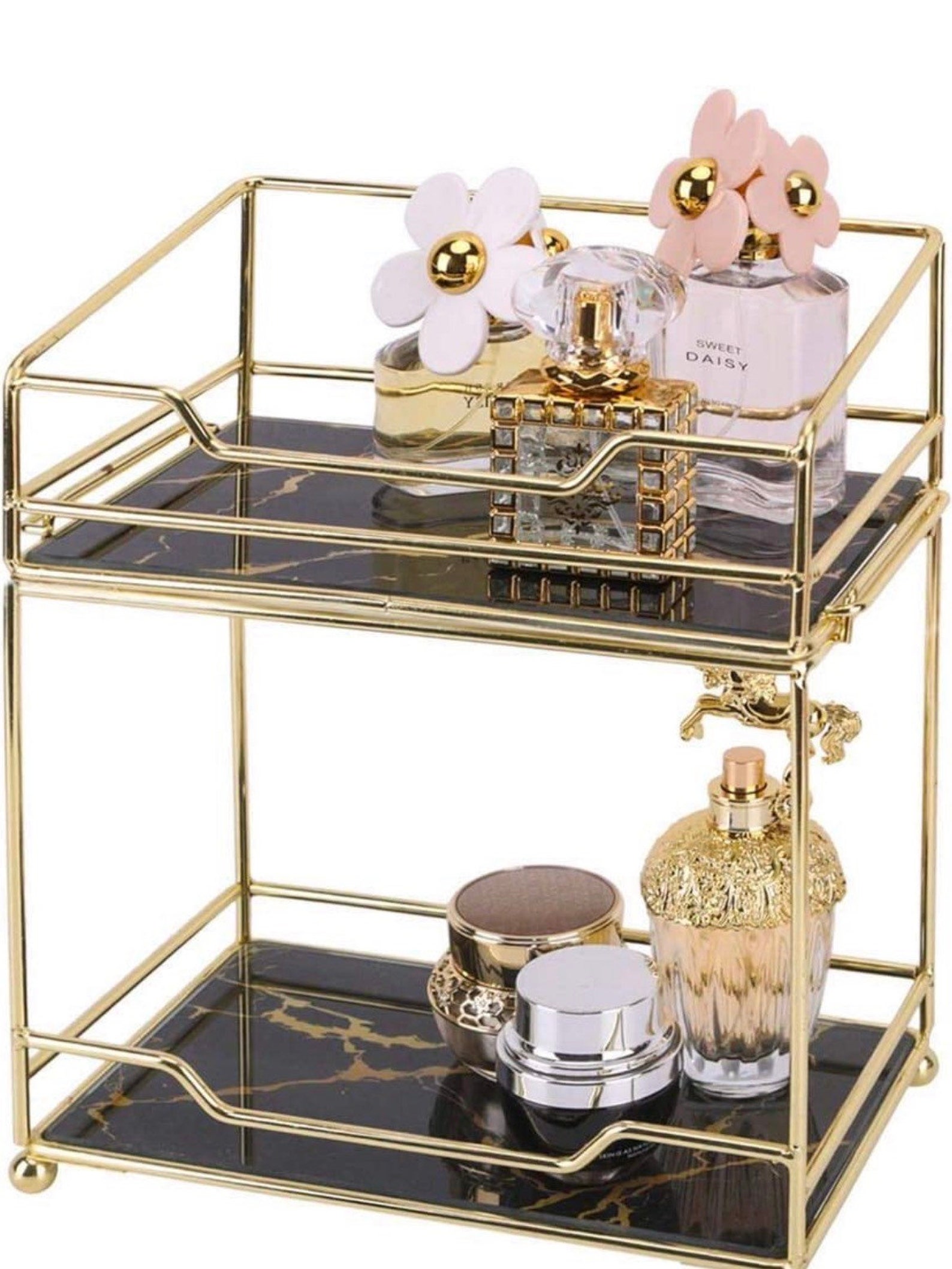 Makeup Perfume Organizer Shelf 2 Tier Cosmetic Storage Basket Etsy