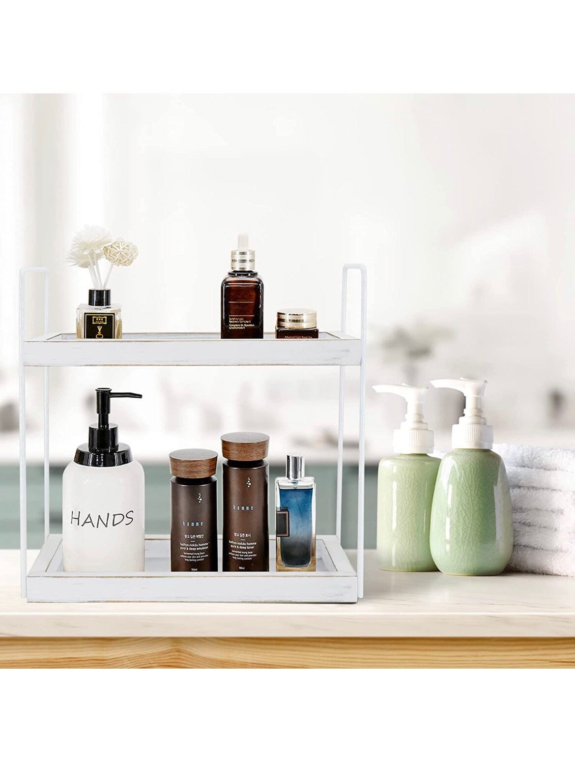 Bathroom Countertop Organizer Counter Standing Rack Cosmetic Etsy