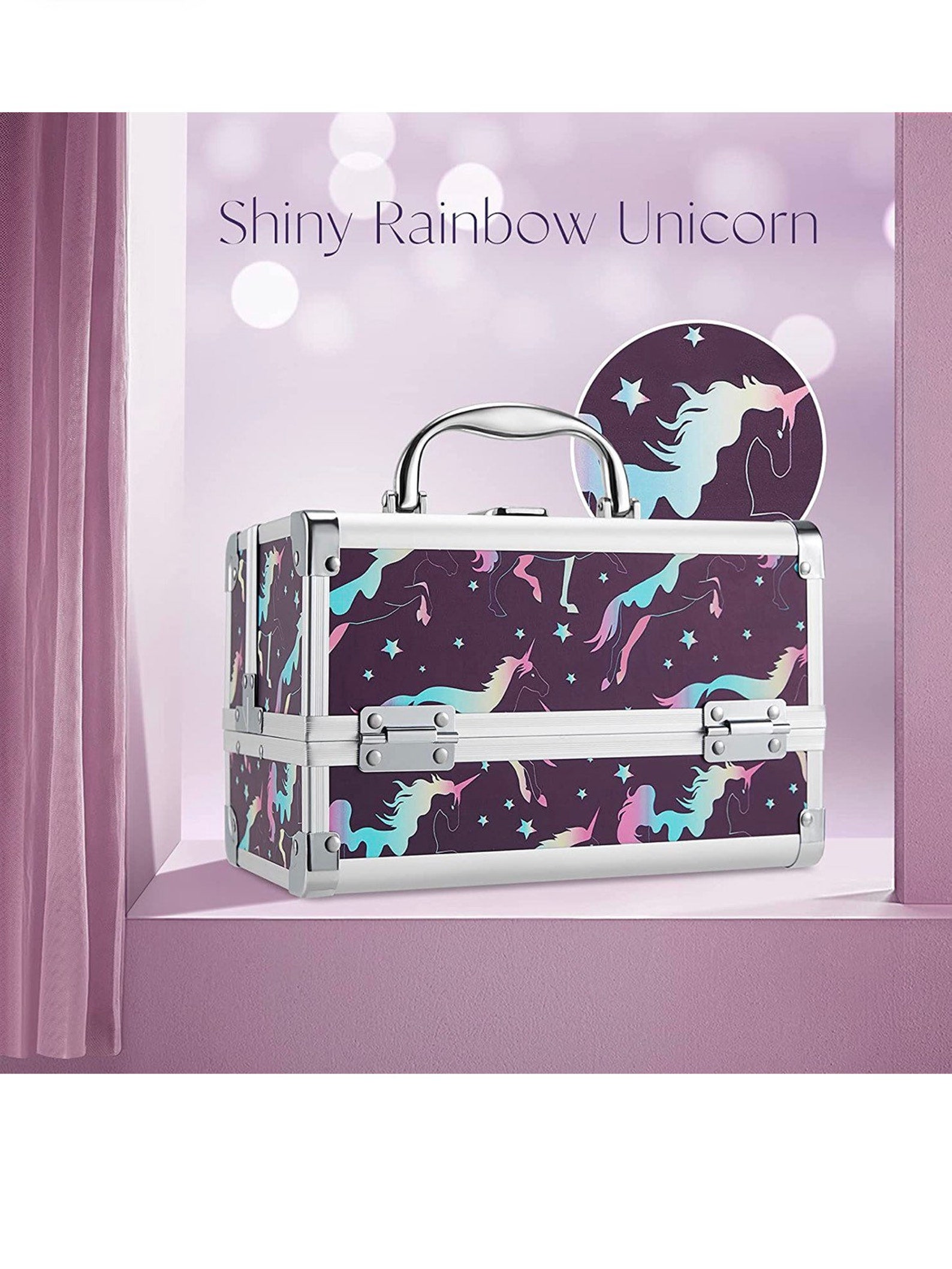 Unicorn Rainbow Makeup Case for Girls Cosmetic Box Jewelry Etsy