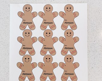 Custom Christmas Gift Tags | Gingerbread | Gift Wrapping Tag | Personalized Gift | Custom Gift Tags | Personalized Tags | Christmas Stickers